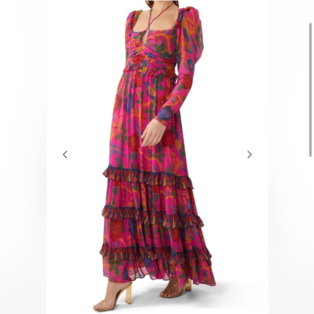Farm Rio Sweet Floral Pink Maxi Dress